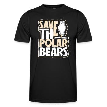 Polar Bear Global Warming Artic Seal hunting Ursus - Men's Functional T-Shirt - black - Front - AI Model Male 178 dark (178cm)