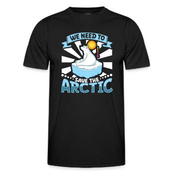 Polar Bear Global Warming Artic Seal hunting Ursus - Men's Functional T-Shirt - black - Front - AI Model Male 178 dark (178cm)