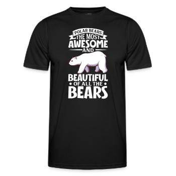 Polar Bear Global Warming Artic Seal hunting Ursus - Men's Functional T-Shirt - black - Front - AI Model Male 178 dark (178cm)