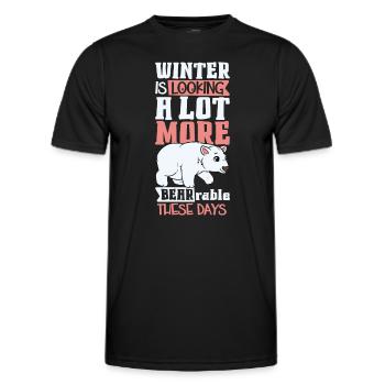 Polar Bear Global Warming Artic Seal hunting Ursus - Men's Functional T-Shirt - black - Front - AI Model Male 178 dark (178cm)