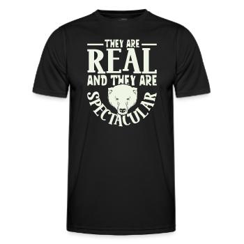 Polar Bear Global Warming Artic Seal hunting Ursus - Men's Functional T-Shirt - black - Front - AI Model Male 178 dark (178cm)