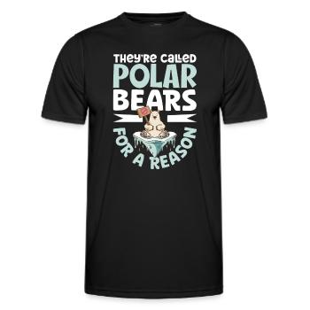 Polar Bear Global Warming Artic Seal hunting Ursus - Men's Functional T-Shirt - black - Front - AI Model Male 178 dark (178cm)