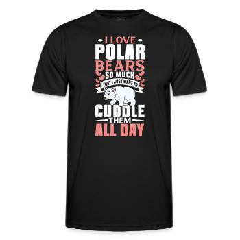 Polar Bear Global Warming Artic Seal hunting Ursus - Men's Functional T-Shirt - black - Front - AI Model Male 178 dark (178cm)