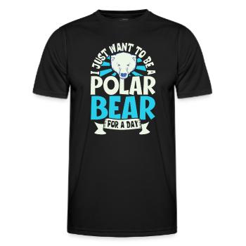 Polar Bear Global Warming Artic Seal hunting Ursus - Men's Functional T-Shirt - black - Front - AI Model Male 178 dark (178cm)