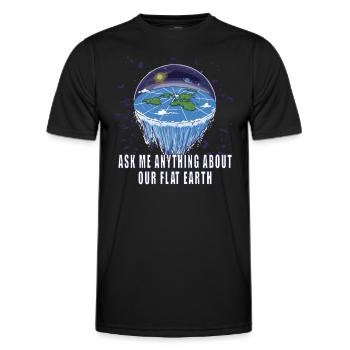 Théorie de la Terre plate Terre plate Armée de la Terre plate Terre - T-shirt sport Homme - noir - Devant - AI Model Male 178 dark (178cm)