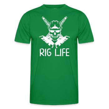 Oilfield Wife Roughneck Oil Drilling Frac crew - Men's Functional T-Shirt - kelly green - Front - AI Model Male 178 dark (178cm)