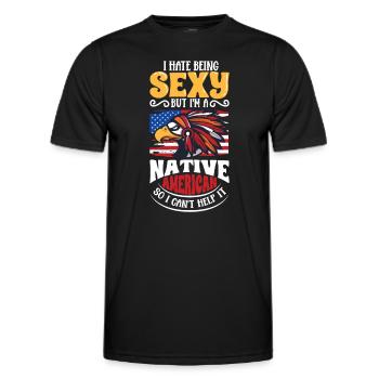 Aborigènes indiens Histoire des peuples autochtones - T-shirt sport Homme - noir - Devant - AI Model Male 178 dark (178cm)