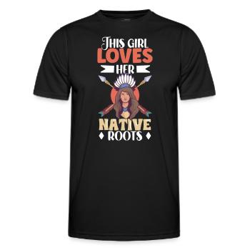Aborigènes indiens Histoire des peuples autochtones - T-shirt sport Homme - noir - Devant - AI Model Male 178 dark (178cm)