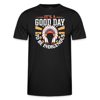 Aborigènes indiens Histoire des peuples autochtones - T-shirt sport Homme - noir - Devant - AI Model Male 178 dark (178cm)