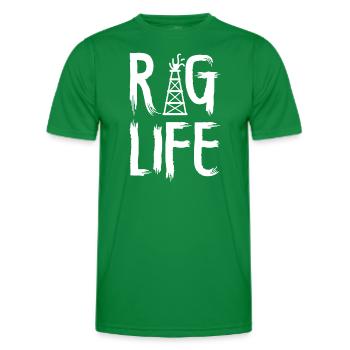 Spinfield Wife Roughneck Oil Drilling Frac crew - T-shirt sport Homme - vert - Devant - AI Model Male 178 dark (178cm)