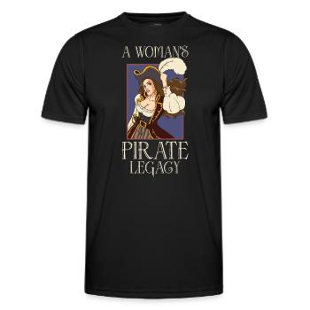 Pirate Bateau Pirate Femme Capitaine Pirate - T-shirt sport Homme - noir - Devant - AI Model Male 178 dark (178cm)