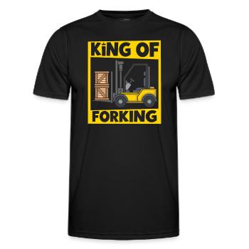 Gabelstaplerfahrer Lager Gabelstapler - Männer Funktions-T-Shirt - Schwarz - Vorne - AI Model Male 178 dark (178cm)