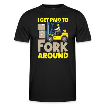 Gabelstaplerfahrer Lager Gabelstapler - Männer Funktions-T-Shirt - Schwarz - Vorne - AI Model Male 178 dark (178cm)