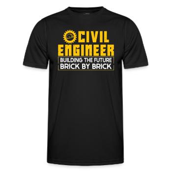 Civil Engineer student Civil Engineering - Men's Functional T-Shirt - black - Front - AI Model Male 178 dark (178cm)