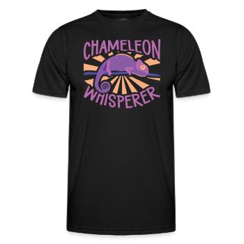 Chameleon Reptile Owner Lizard Reptile Pet - Männer Funktions-T-Shirt - Schwarz - Vorne - AI Model Male 178 dark (178cm)