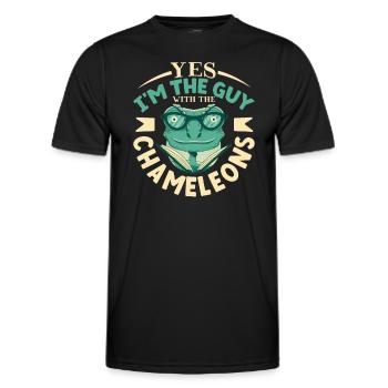 Chameleon Reptile Owner Lizard Reptile Pet - Männer Funktions-T-Shirt - Schwarz - Vorne - AI Model Male 178 dark (178cm)
