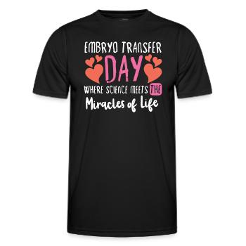Jour du transfert d’embryons FIV fécondation in vitro - T-shirt sport Homme - noir - Devant - AI Model Male 178 dark (178cm)