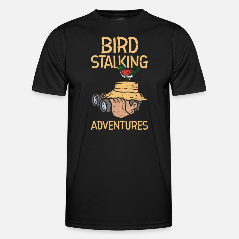 Bird Watching Birding Binoculars Avian Feathered Men's Functional T-Shirt