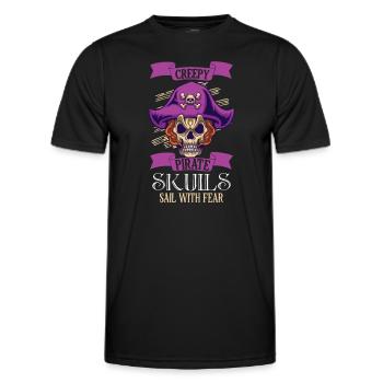Horreur Pirate Bateau Pirate Pirate Captain Horreur - T-shirt sport Homme - noir - Devant - AI Model Male 178 dark (178cm)