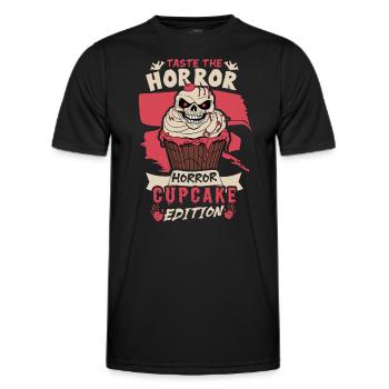 Terrifiant monstre de cupcake d’horreur d’Halloween - T-shirt sport Homme - noir - Devant - AI Model Male 178 dark (178cm)