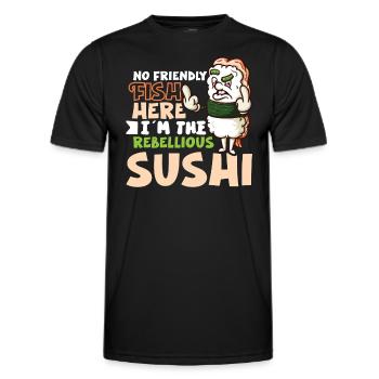 Drôle de sushis malheureux Nourriture japonaise Miso-Malheureux - T-shirt sport Homme - noir - Devant - AI Model Male 178 dark (178cm)