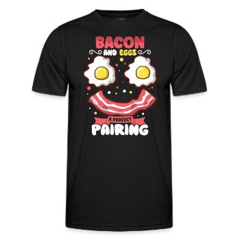Lustige Brustfast Menü Speck Start Den Morgen - Männer Funktions-T-Shirt - Schwarz - Vorne - AI Model Male 178 dark (178cm)
