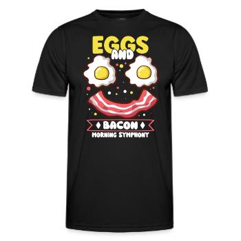 Lustige Brustfast Menü Speck Start Den Morgen - Männer Funktions-T-Shirt - Schwarz - Vorne - AI Model Male 178 dark (178cm)