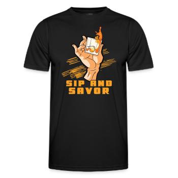 Amateur de whisky Vive le bar à whisky Arôme riche - T-shirt sport Homme - noir - Devant - AI Model Male 178 dark (178cm)