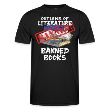 Lire des livres interdits. Lire des livres interdits. - T-shirt sport Homme - noir - Devant - AI Model Male 178 dark (178cm)