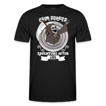 Lustiger Gruseliger Sensenmann, Toter - Männer Funktions-T-Shirt - Schwarz - Vorne - AI Model Male 178 dark (178cm)