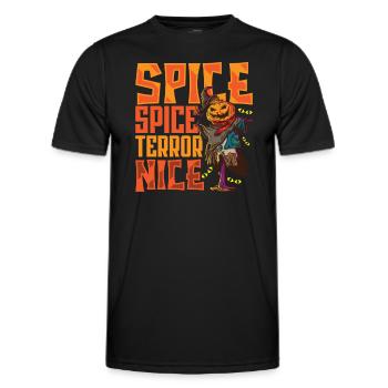 Creepy Pumpkin Halloween Costume Autumn Autumn - Men's Functional T-Shirt - black - Front - AI Model Male 178 dark (178cm)