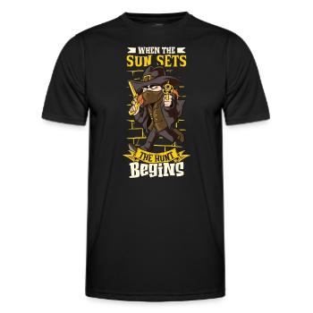 Chasseur de vampires, Tueur de morts-vivants, Pieu et Croix - T-shirt sport Homme - noir - Devant - AI Model Male 178 dark (178cm)