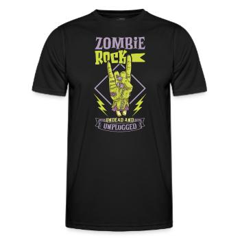 Zombie Rock'n Roll Horror Rock Headbanging Rock - Men's Functional T-Shirt - black - Front - AI Model Male 178 dark (178cm)