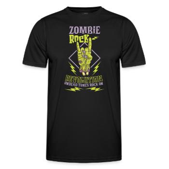 Zombie Rock'n Roll Horror Rock Headbanging Rock - Men's Functional T-Shirt - black - Front - AI Model Male 178 dark (178cm)
