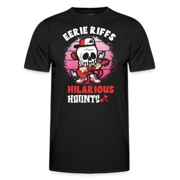 Drôle Horreur Spooky Guitariste Guitariste Fantomatique - T-shirt sport Homme - noir - Devant - AI Model Male 178 dark (178cm)
