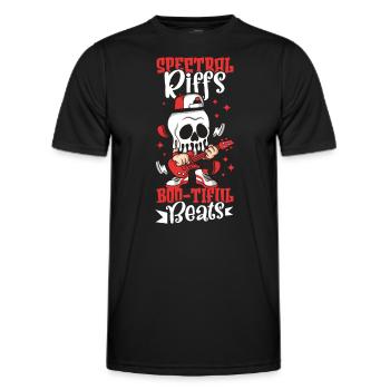 Drôle Horreur Spooky Guitariste Guitariste Fantomatique - T-shirt sport Homme - noir - Devant - AI Model Male 178 dark (178cm)
