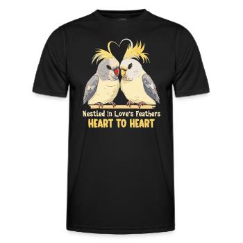Valentinstag Turteltauben Vogelmotiv Romantisch - Männer Funktions-T-Shirt - Schwarz - Vorne - AI Model Male 178 dark (178cm)