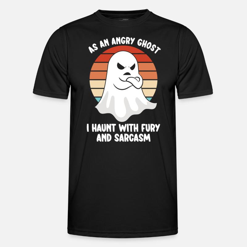 Ghostbusters Funny Ghost Angry Ghost - Men's Functional T-Shirt - black