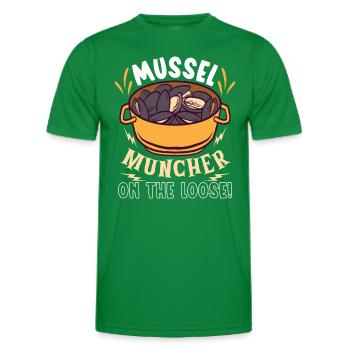 Moules Fruits de mer Coquillages - T-shirt sport Homme - vert - Devant - AI Model Male 178 dark (178cm)