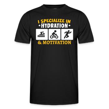Triathlon Swim Bike Run Triathlete Sport Gift - Men's Functional T-Shirt - black - Front - AI Model Male 178 dark (178cm)