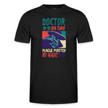 Creepy Halloween horror plague doctor - Men's Functional T-Shirt - black - Front - AI Model Male 178 dark (178cm)