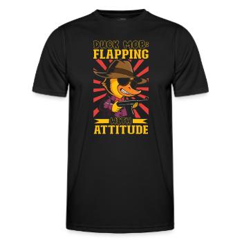 Gangster Rubber Ducks Mobster Mallards Ducky Dons - Men's Functional T-Shirt - black - Front - AI Model Male 178 dark (178cm)