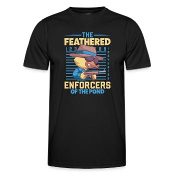 Gangster Rubber Ducks Mobster Mallards Ducky Dons - Men's Functional T-Shirt - black - Front - AI Model Male 178 dark (178cm)