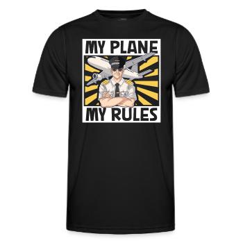 Pilote Aviation Avion Compagnie aérienne Futurs pilotes - T-shirt sport Homme - noir - Devant - AI Model Male 178 dark (178cm)