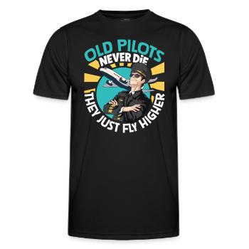 Pilote Aviation Avion Compagnie aérienne Futurs pilotes - T-shirt sport Homme - noir - Devant - AI Model Male 178 dark (178cm)