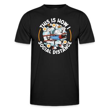 Pilote Aviation Avion Compagnie aérienne Futurs pilotes - T-shirt sport Homme - noir - Devant - AI Model Male 178 dark (178cm)