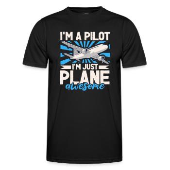 Pilote Aviation Avion Compagnie aérienne Futurs pilotes - T-shirt sport Homme - noir - Devant - AI Model Male 178 dark (178cm)