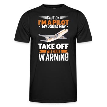 Pilote Aviation Avion Compagnie aérienne Futurs pilotes - T-shirt sport Homme - noir - Devant - AI Model Male 178 dark (178cm)