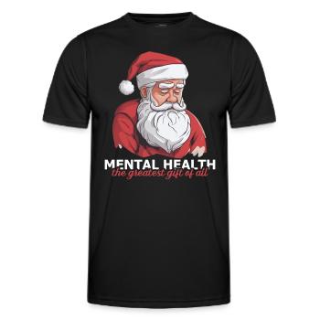 Psychische Gesundheit Weihnachten Anti-weihnachten - Männer Funktions-T-Shirt - Schwarz - Vorne - AI Model Male 178 dark (178cm)