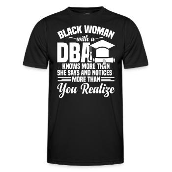 DBA Degree DBA Degree Docteur en commerce - T-shirt sport Homme - noir - Devant - AI Model Male 178 dark (178cm)